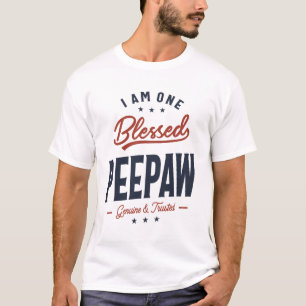 I Am One Blessed Peepaw Design T-Shirt