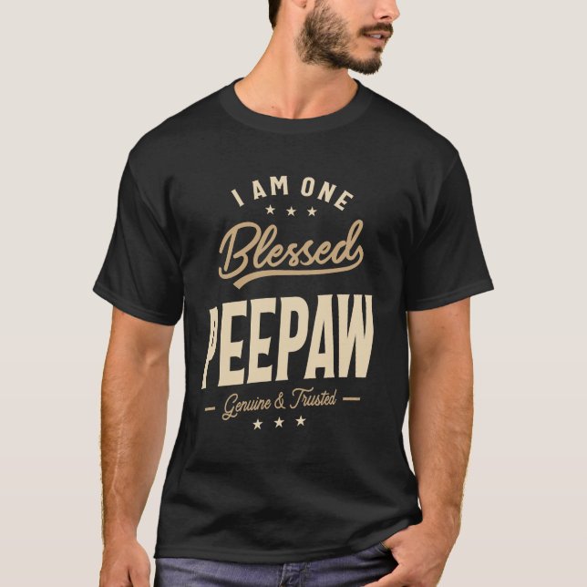 I Am One Blessed Peepaw Design T-Shirt (Front)