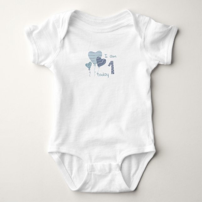 I am one today baby bodysuit (Front)