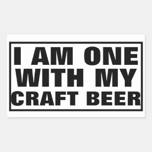 I AM ONE WITH MY CRAFT BEER STICKER