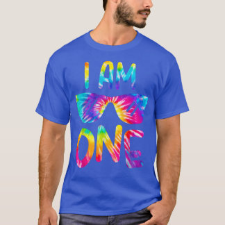 I Am One Year Old Tie Dye Happy Birthday Boy Girl  T-Shirt