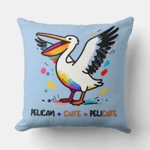 I Am Pelicute – I'm a Cute Pelican Tee Throw Pillow