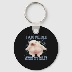 I Am Pibble Wash My Belly Funny Dog Clean My Belly Keychain