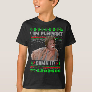 I Am Pleasant Funny Christmas Quote Vintage Knit T-Shirt