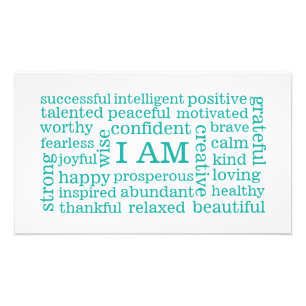 I AM positive affirmations Photo Print