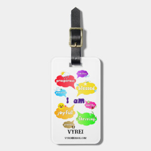 I Am Positive Affirmations Words Self Love Luggage Tag