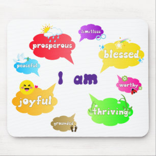 I Am Positive Affirmations Words Self Love Mouse Pad