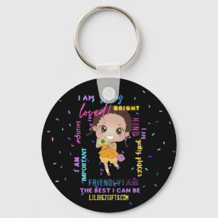 I AM - Positive Black Brown Girl Affirmations Keychain