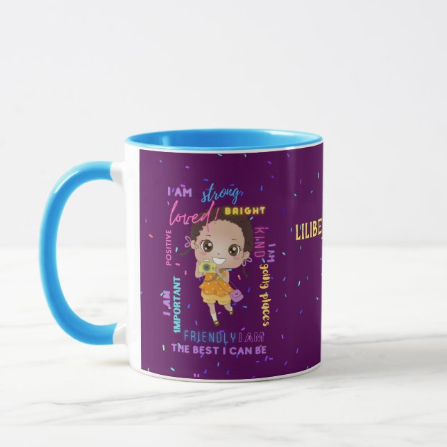 I AM - Positive Black Brown Girl Affirmations Mug (Left)