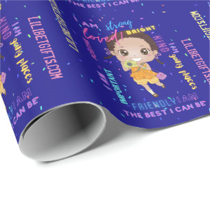 I AM - Positive Black Brown Girl Affirmations Wrapping Paper