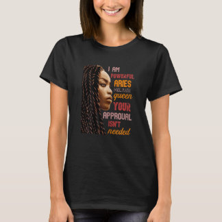 I Am Powerful Aries Melanin Queen African American T-Shirt