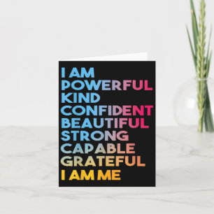 I Am Powerful Kind Confident Beautiful Strong Capa Card