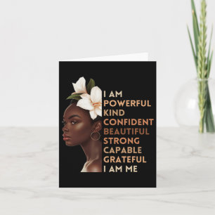 I Am Powerful Kind Confident Beautiful Strong Capa Card