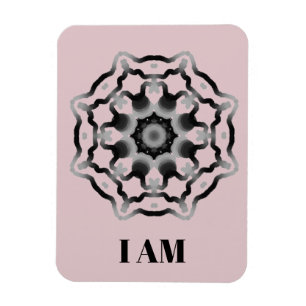 *~* "I AM" Purple Black Grey Mandala Crown Chakra Magnet