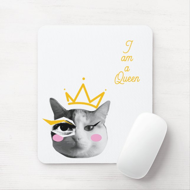 I Am Queen – Elegant funny Mouse Pad (With Mouse)