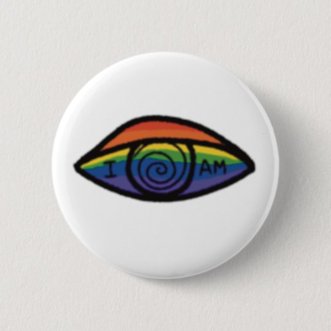 I AM Rainbow Pride  2 Inch Round Button (Front)