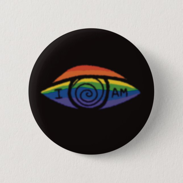 I AM Rainbow Pride  2 Inch Round Button (Front)