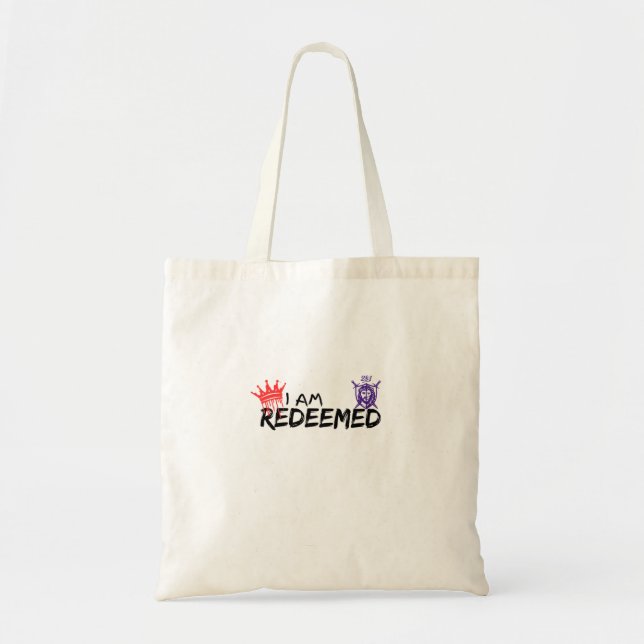I Am Redeemed Christian Tote Bag (Front)