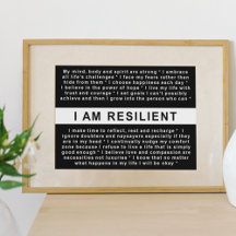 I AM RESILIENT Motivational Wall Art