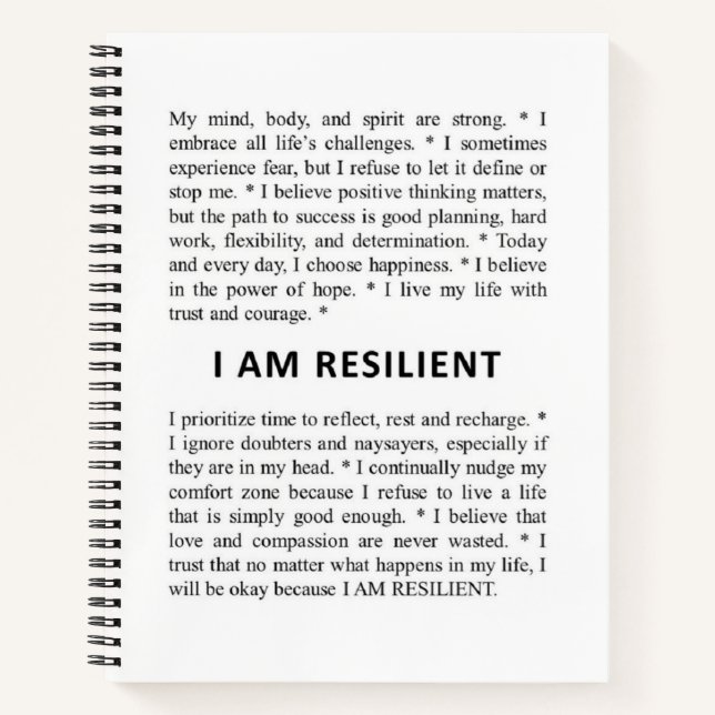 I AM RESILIENT Notebook (Front)
