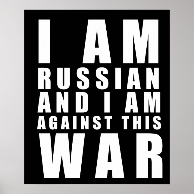 i am russian i am against this war poster (Front)