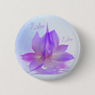 I Am Sacred Violet Flame Lotus 2 Inch Round Button