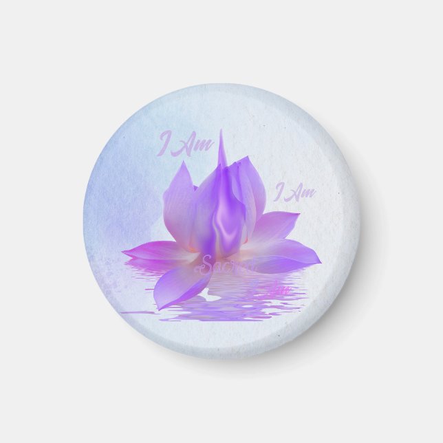 I Am Sacred Violet Flame Lotus Magnet (Front)