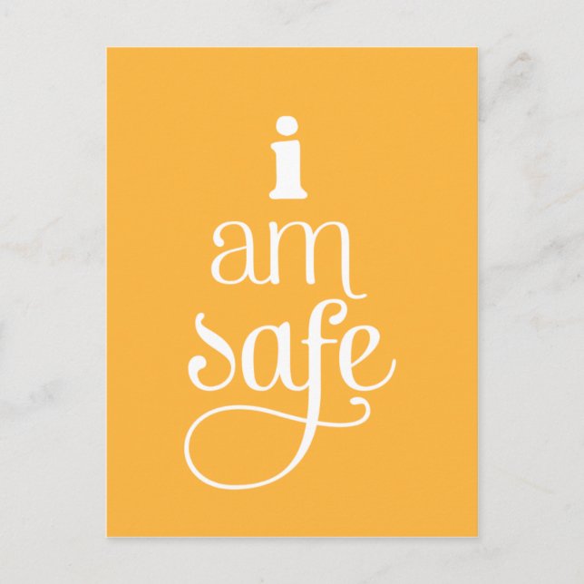 I am Safe Affirmation Postcard (Front)