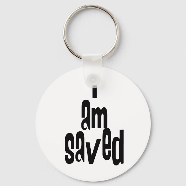 I am Saved Christian Keychain (Front)