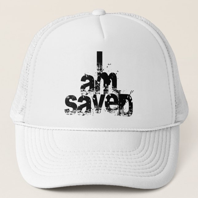 I AM Saved Christian Trucker Hat (Front)