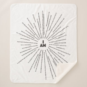 I AM Scriptures Sherpa Blanket (CUSTOMIZABLE)