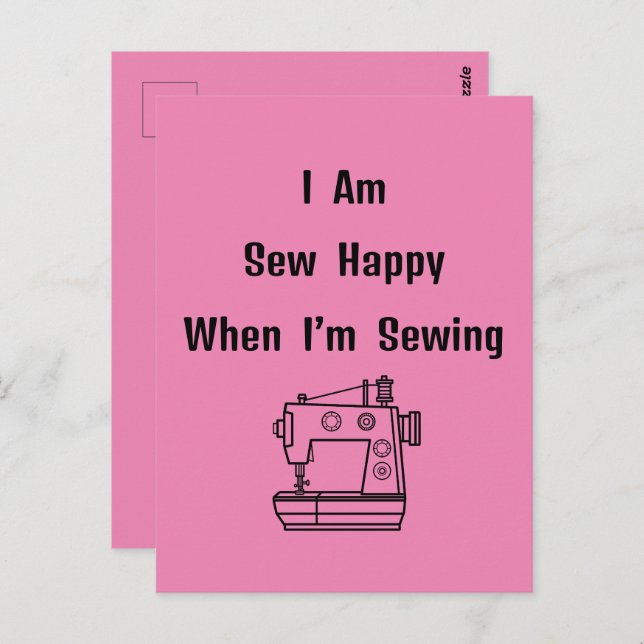 I Am Sew Happy When I’m Sewing Postcard (Front/Back)