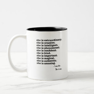 I am She. She is Me. Two-Tone Coffee Mug