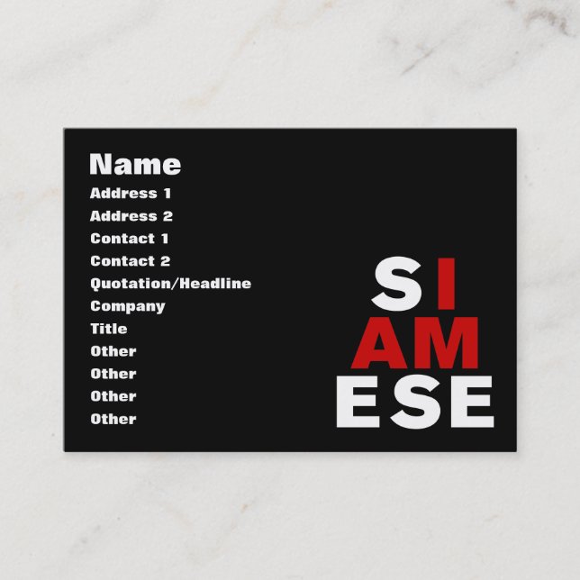 I AM SIAMESE BUSINESS CARD (Front)