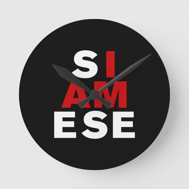 I AM SIAMESE ROUND CLOCK (Front)