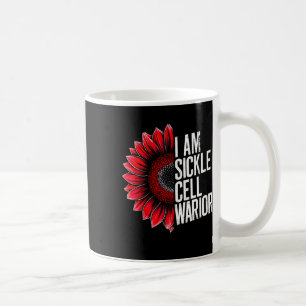 I Am Sickle Cell Warrior Burgundy Sunflower Awaren Coffee Mug