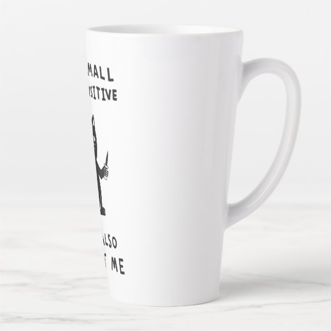 i am small and sensitive but also fight me cat kni latte mug (Right)