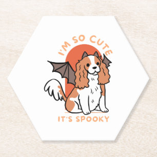 I Am So Cute It Is Spooky Cute Halloween Dog  Paper Coaster