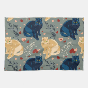 I am so pretty cat! kitchen towel