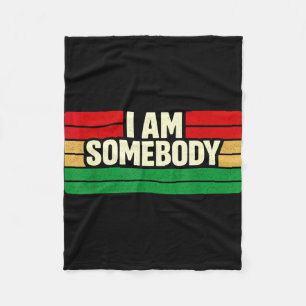 I am somebody positive affirmation retro fleece blanket