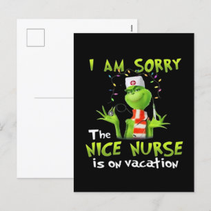 I am sorry the nice nurse is on vacation  holiday postcard