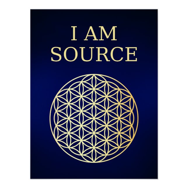 I Am Source Sacred Geometry Wall Art (Front)