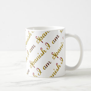 I am Spanish Country Pride Typography Pattern Coffee Mug