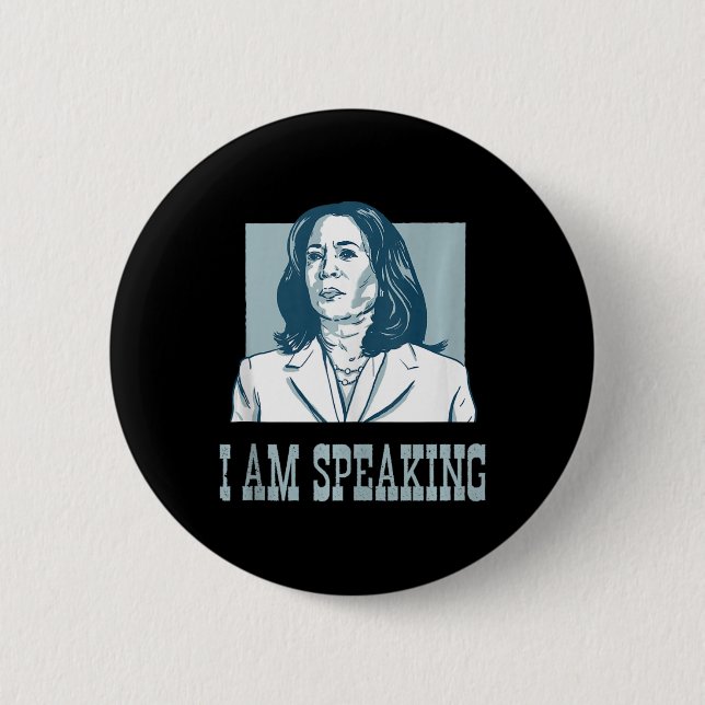 I Am Speaking Harris Wheimer Presidential Election 2 Inch Round Button (Front)