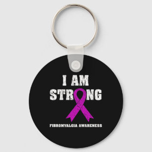 I Am Strong Fibromyalgia Awareness 1 Keychain