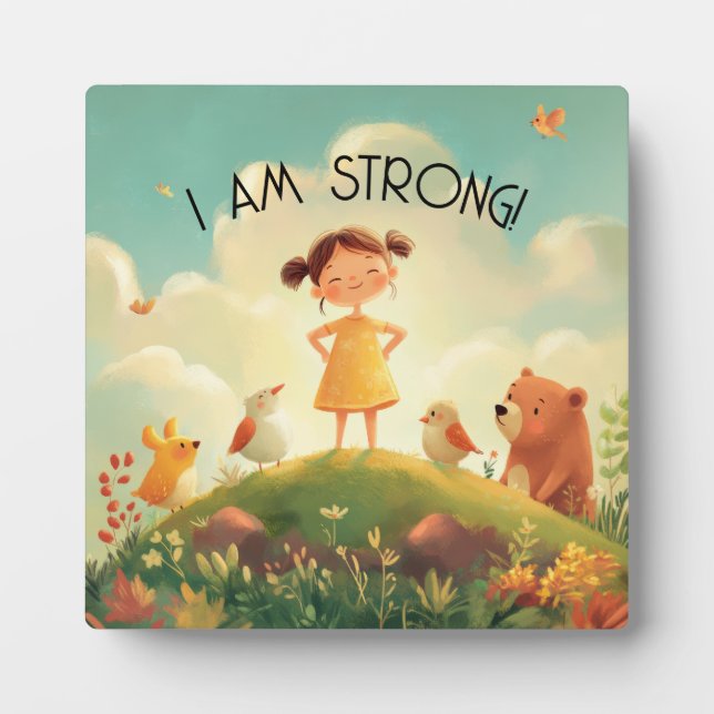I Am Strong - Girls Empowerment Plaque (Front)