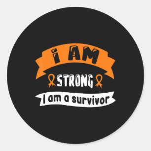 I Am Strong I Am A Survivor  Leukaemia Cancer Awar Classic Round Sticker