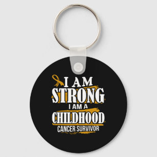 I Am Strong I'm A Childhood Cancer Survivor Awaren Keychain