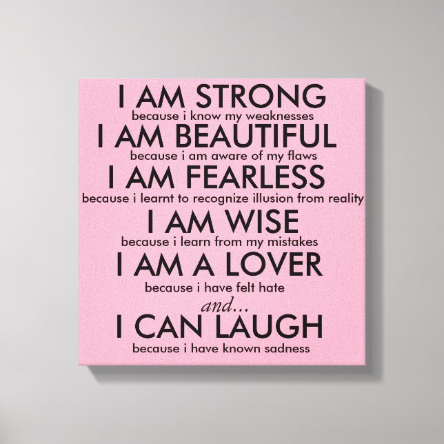 I AM STRONG Poster Canvas Print (Front)