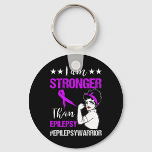 I Am Strong Than Epilepsy Awareness Strong Woman G Keychain